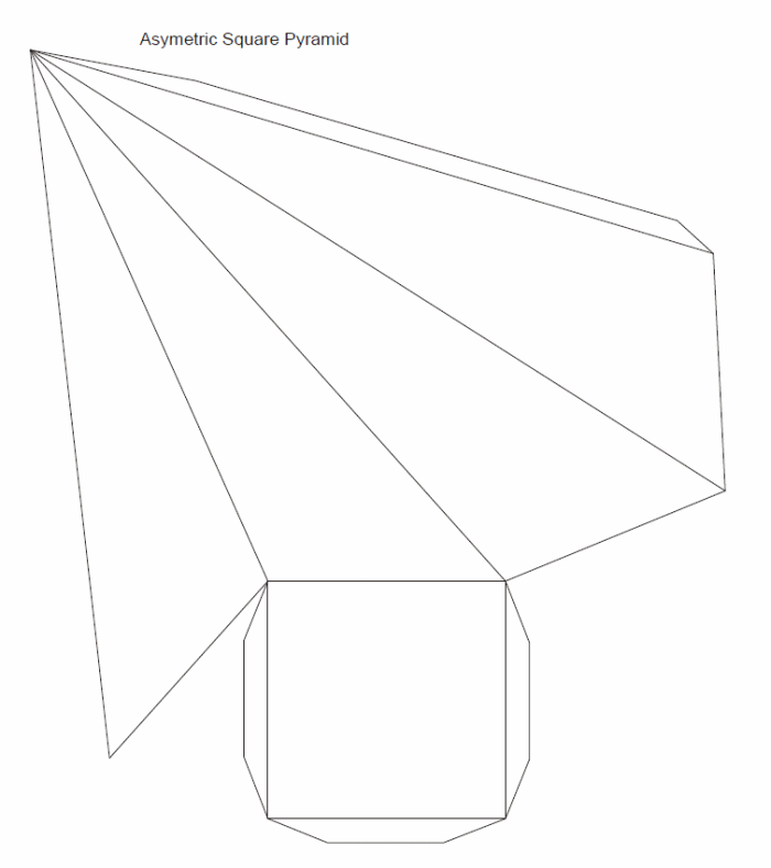 desarrollo plano de un pirámides cuadrada asimetricas