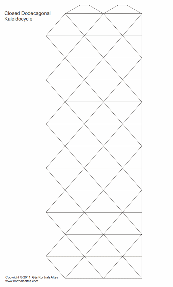desarrollo plano de un caleidociclo dodecagonal cerrada