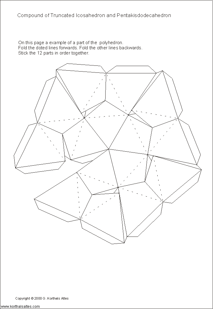 samenstelling van afgeknotte icosaëder en pentakisdodecaëder