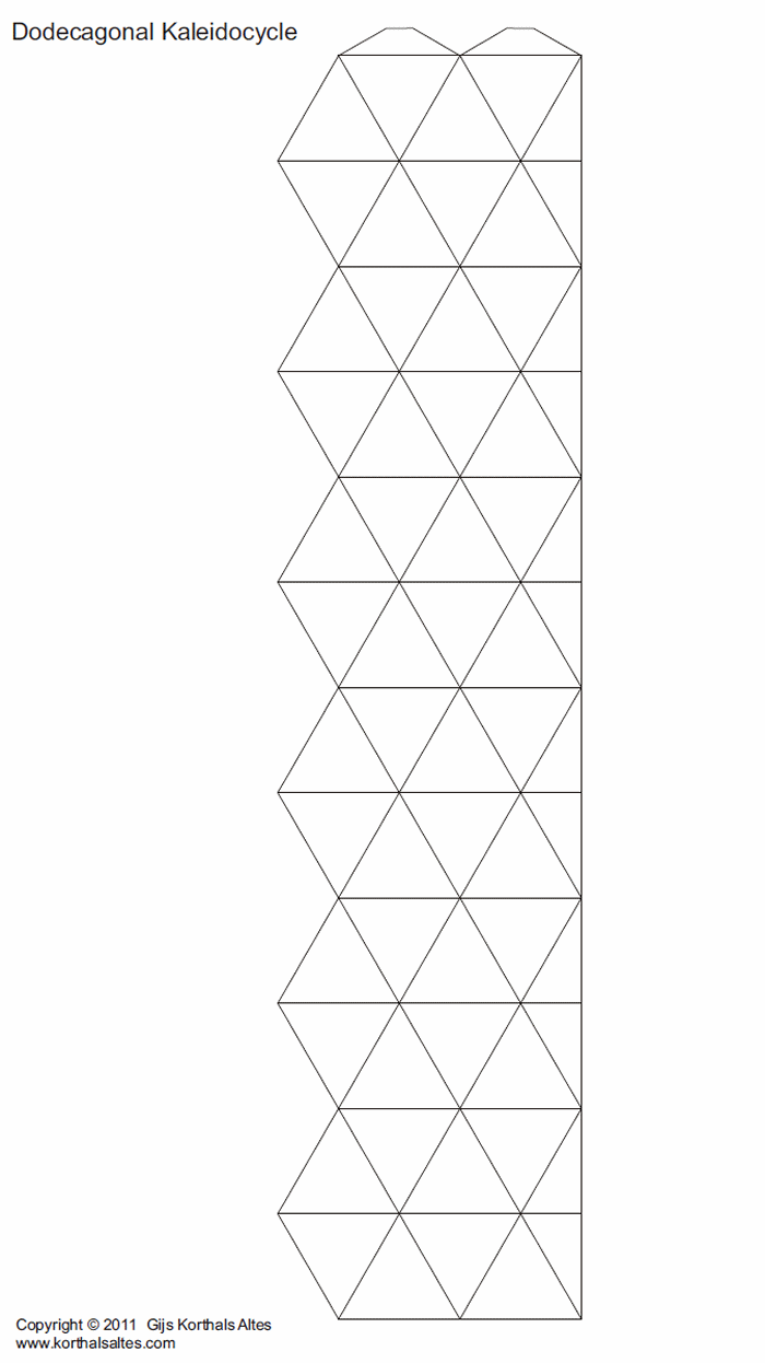 desarrollo plano de un caleidociclo dodecagonal