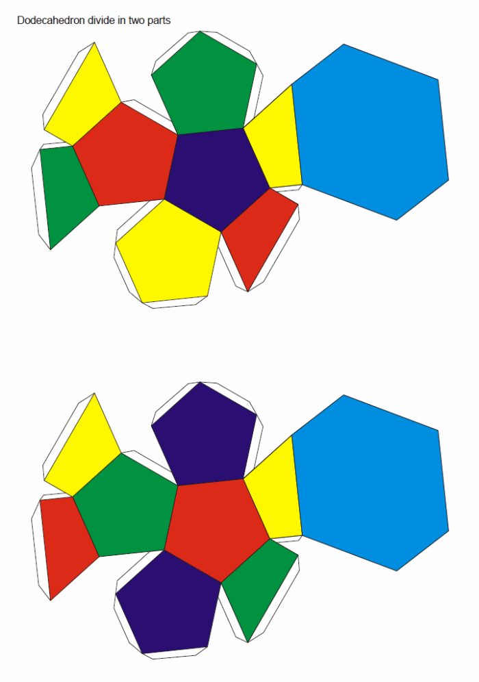 solidi platonici divisi in due parti