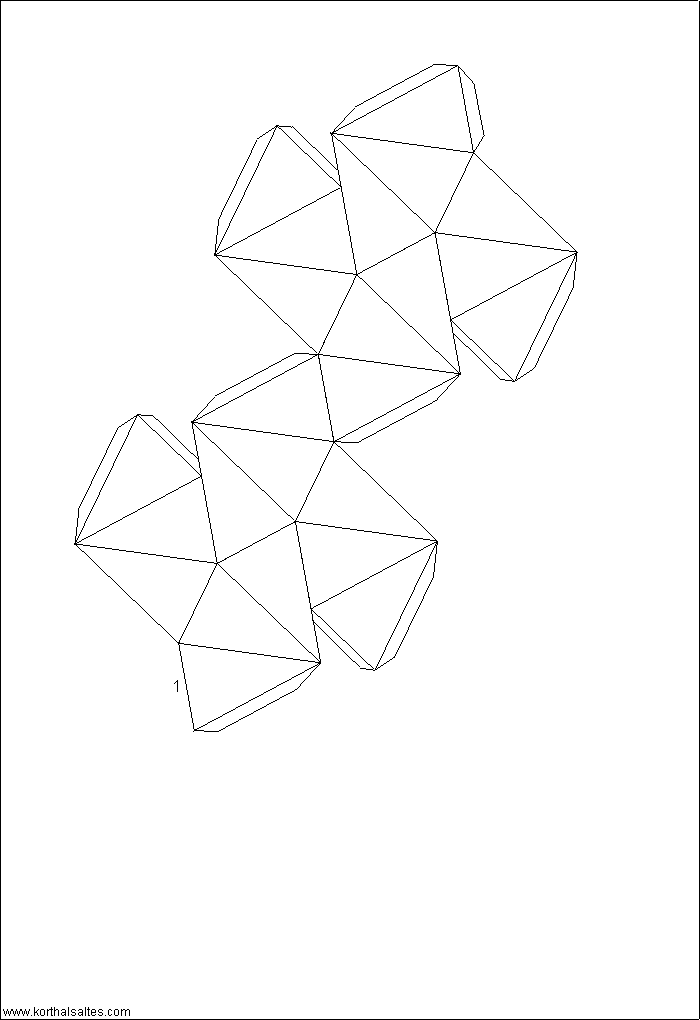desarrollo plano de un gran dodecaedro estrellado