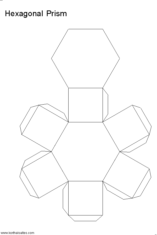 desarrollo plano de un prisma hexagonal