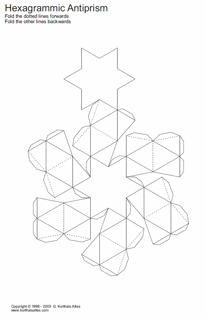 desarrollo plano de un antiprisma hexagrammic