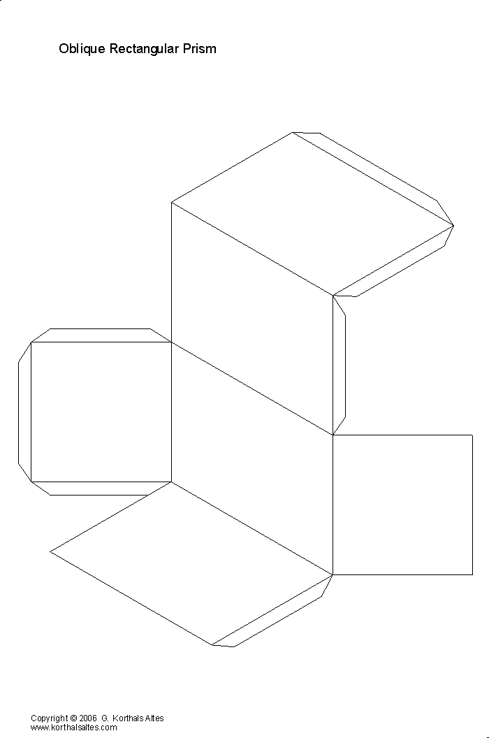 desarrollo plano de un prisma rectangular oblicuo