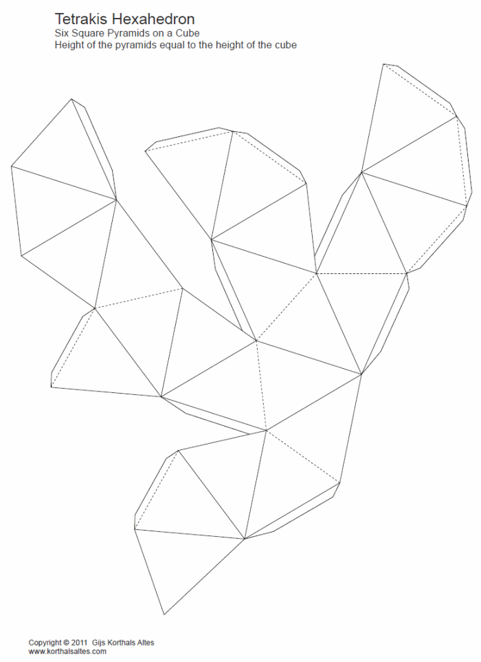 desarrollo plano de un tetraquishexaedro