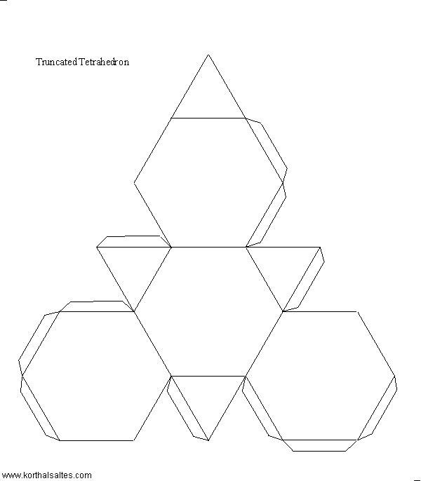 desarrollo plano de un tetraedro truncado