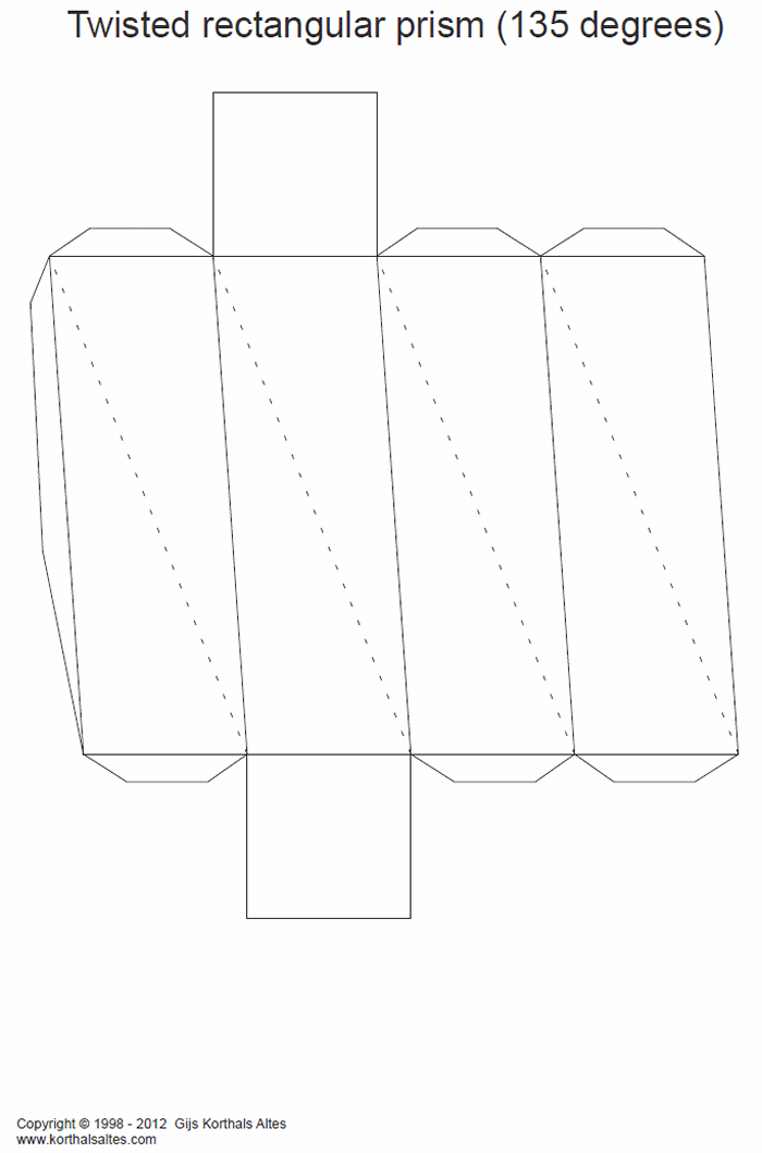 desarrollo plano de un prisma rectangular torcido