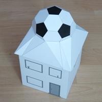 Paper model football house