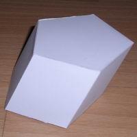 Paper model oblique pentagonal prism
