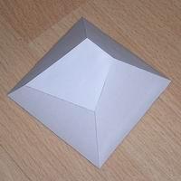 Paper model oblique truncated pyramid