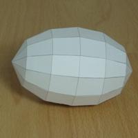 Paper model prolate heptacontadihedron (prolate spheroid like polyhedron)